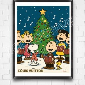 The Peanuts Louis Vuitton Holiday 11X14 Art Print Lux Art Charlie Brown & Snoopy